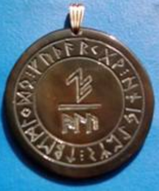 Anhänger- Schutzformel ALU im Runenkreis