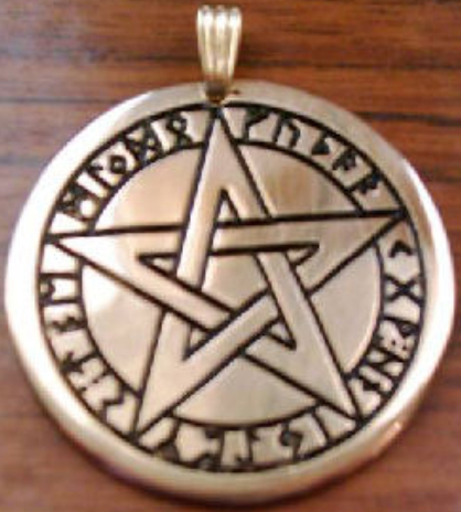 Anhänger- Runenpentagramm aus Messing